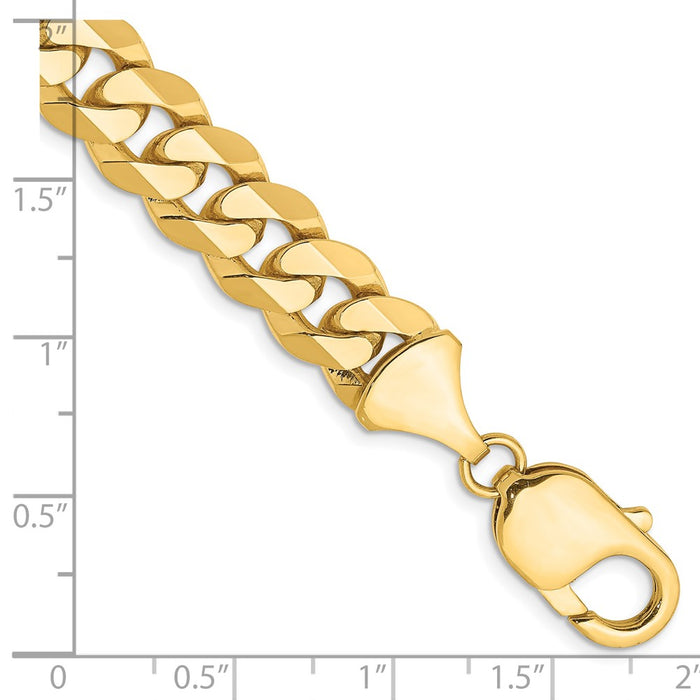 Order 14K Gold 9-Inch Flat Beveled Curb Chain - Stylish 9.5mm Links-2