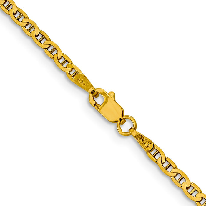 Shop 24-Inch 14K Gold Concave Anchor Chain - Stylish 2.4mm Design-3