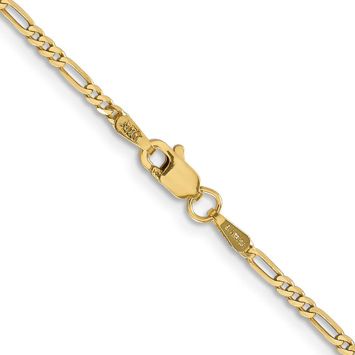 Exclusive 14K Gold 24-Inch Flat Figaro Chain - Stylish 1.8mm Design-3