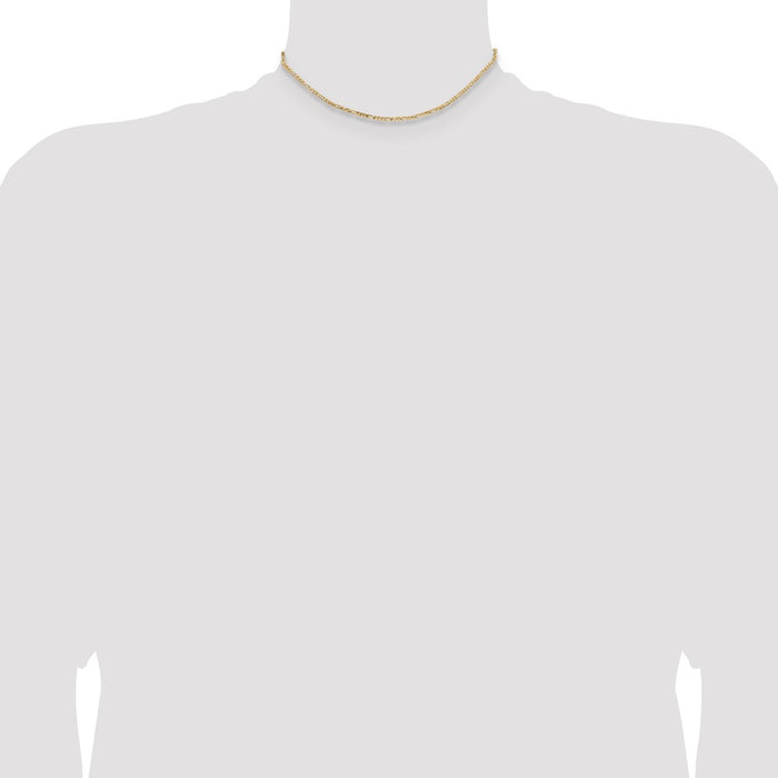 Buy Stylish 14K Gold 14-Inch Flat Figaro Chain, 1.8mm - Luxury Value-4