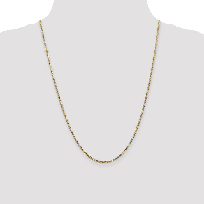 Exclusive 14K Gold 24-Inch Flat Figaro Chain - Stylish 1.8mm Design-4