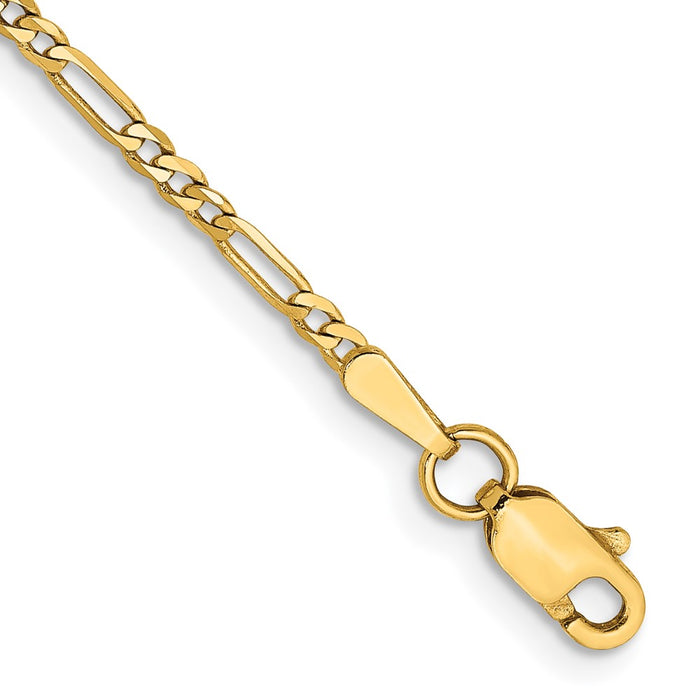 Buy 14K Gold 5.5-Inch Flat Figaro Chain, 1.8mm - Stylish & Affordable Jewelry-1