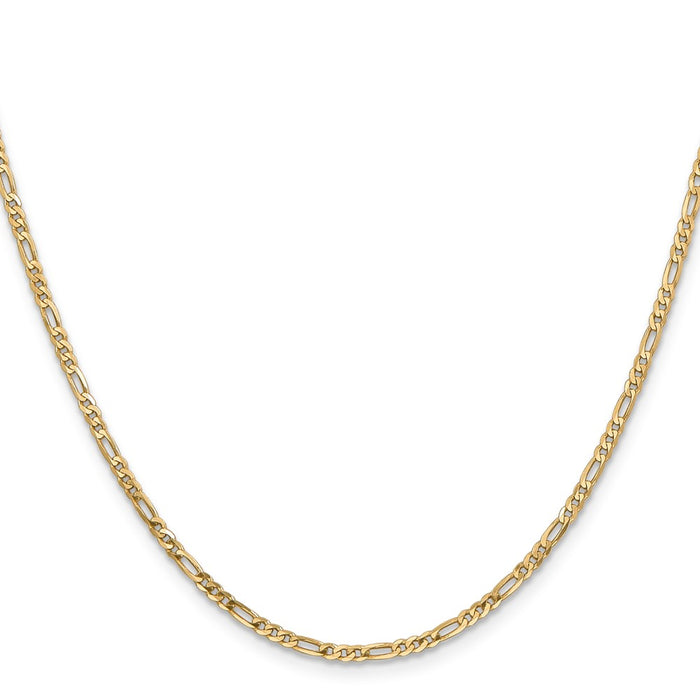 Shop Luxury 14K Gold 20-Inch Flat Figaro Chain - 2.25mm, Stylish & Durable-2