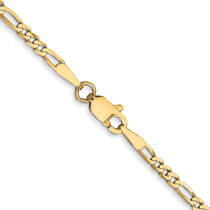 Buy Exclusive 14K Gold 30-Inch Flat Figaro Chain - 2.25mm, Stylish Value!-3
