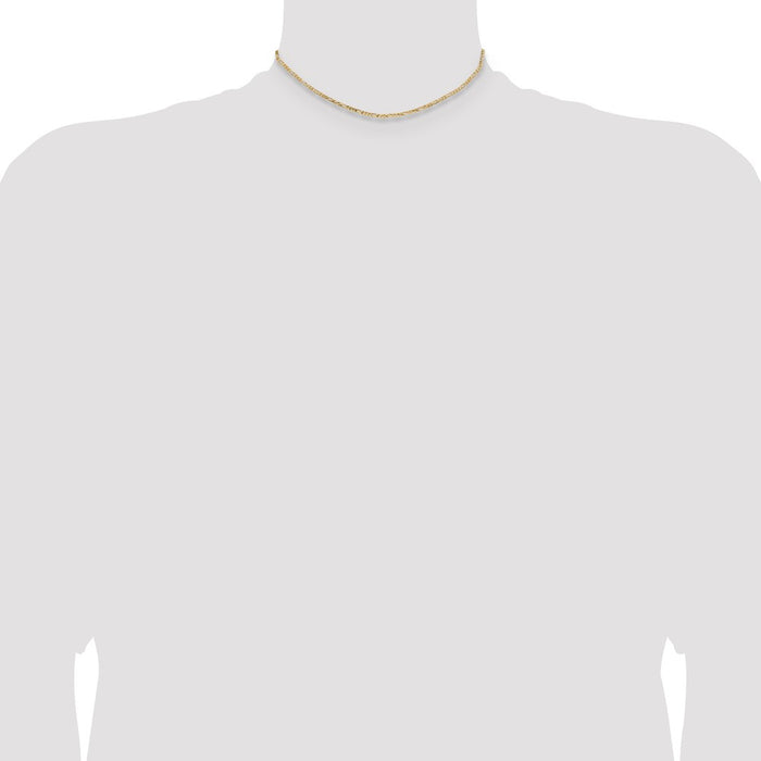 Order Stylish 14K Gold 14-Inch Flat Figaro Chain, 2.25mm, Luxury Design-4