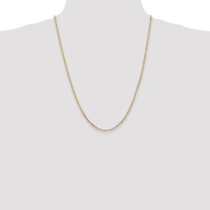 High-Quality 14K Gold 24-Inch Flat Figaro Chain - Affordable Luxury Style-4