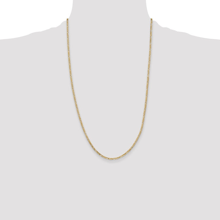 Shop Stylish 26-Inch 14K Gold Flat Figaro Chain - 2.25mm, Luxury Design-4