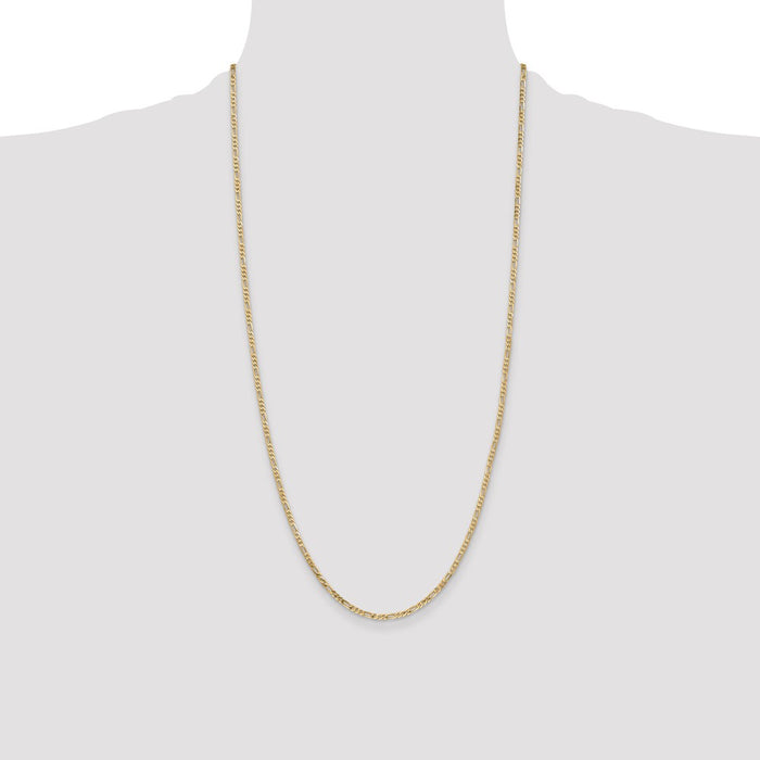 Shop Stylish 28-Inch 14K Gold Flat Figaro Chain, 2.25mm - Affordable Luxury-4