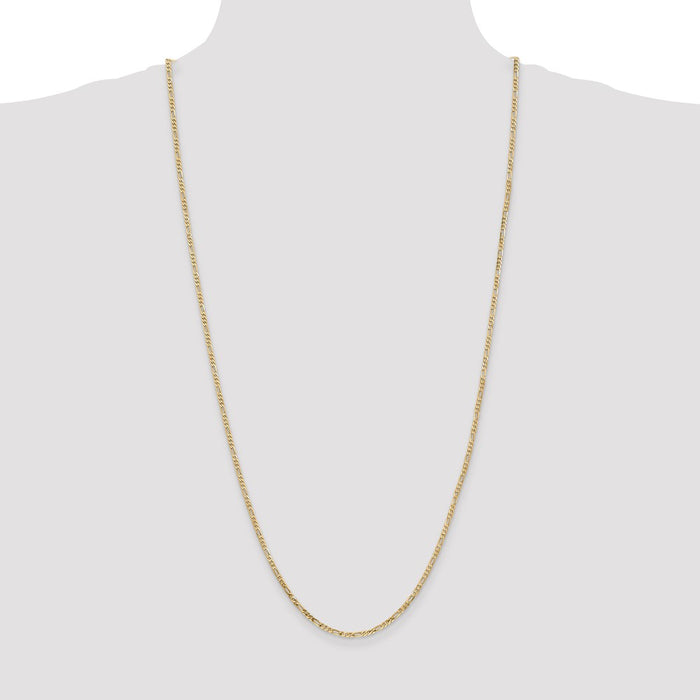 Buy Exclusive 14K Gold 30-Inch Flat Figaro Chain - 2.25mm, Stylish Value!-4