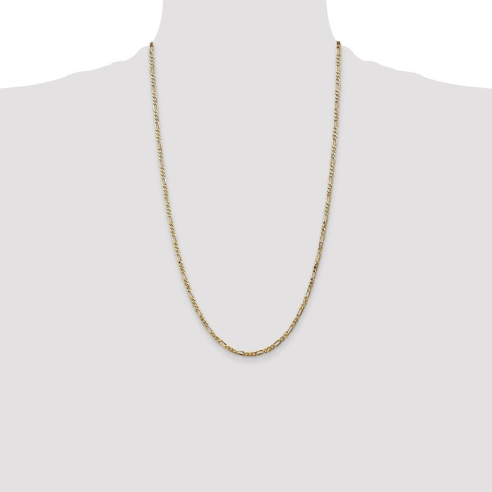 Buy 14K Gold 26-Inch Flat Figaro Chain, Stylish 2.75mm Design - Luxury Quality-4