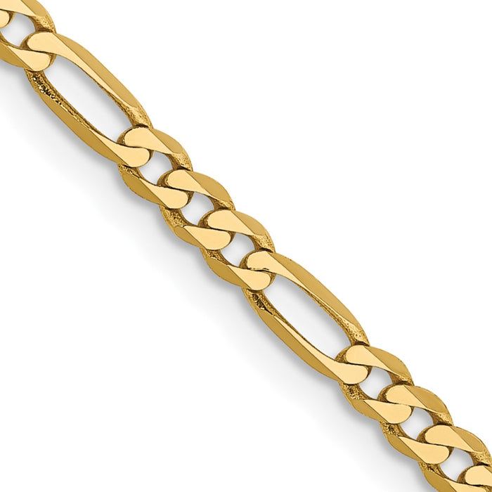 Shop Stylish 14K Gold 20-Inch Flat Figaro Chain - 2.75mm, Luxury Design!-1