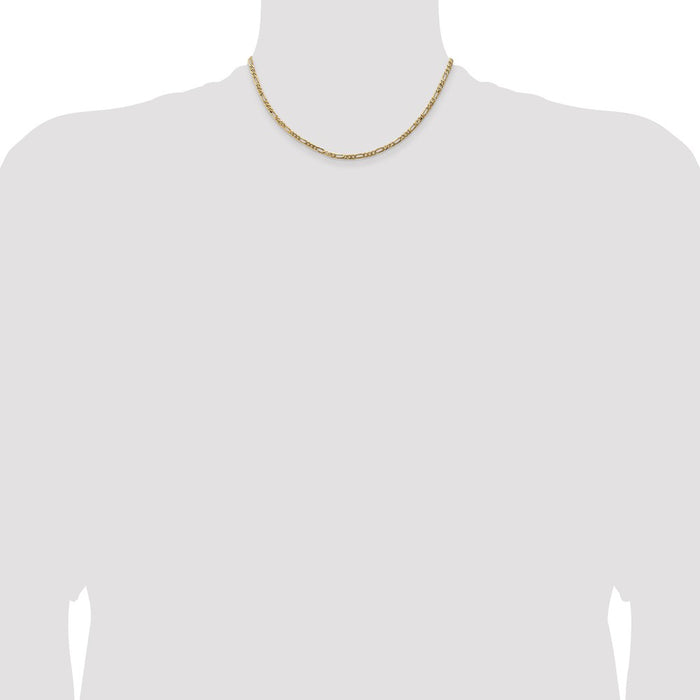 Shop Exclusive 14K Gold Flat Figaro Chain - 16-Inch, 3mm, Stylish Lobster Clasp-4