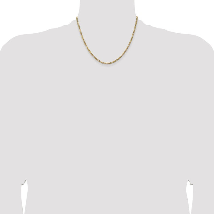 Buy 14K Gold 18-Inch 3mm Flat Figaro Chain - Stylish & Affordable Luxury-4