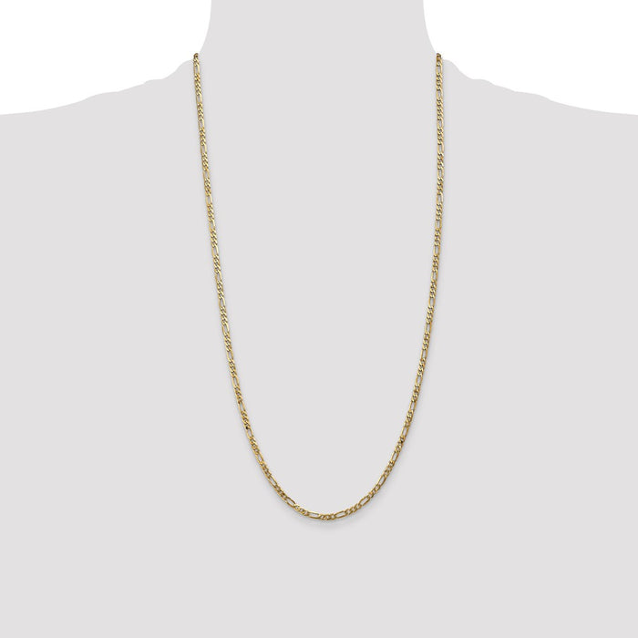 Shop Stylish 28-Inch 3mm Flat Figaro Chain in 14K Gold - Luxury Accessory-4