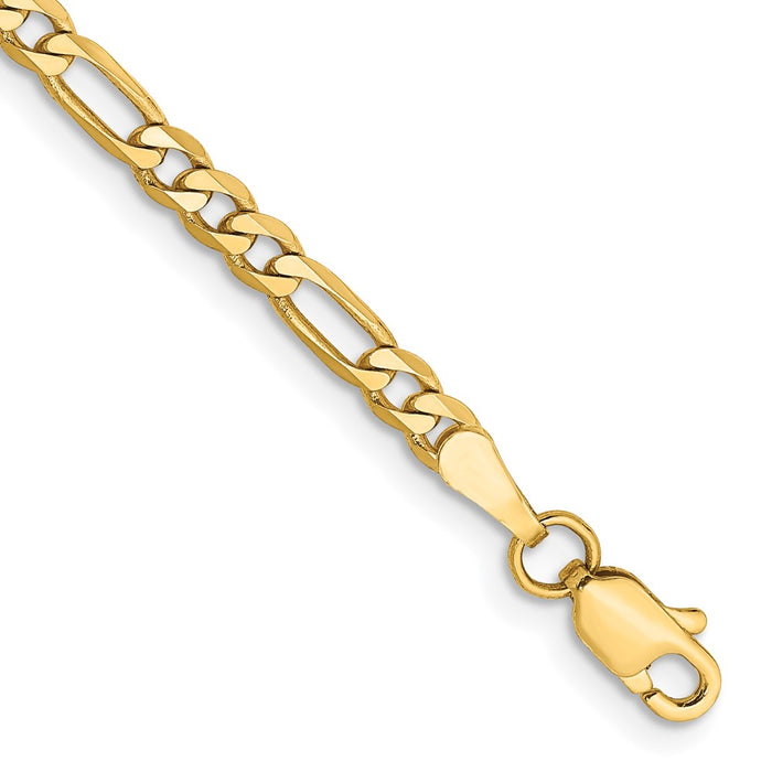 Shop Stylish 14K Gold 3mm Flat Figaro Chain Necklace for Luxury Look-1