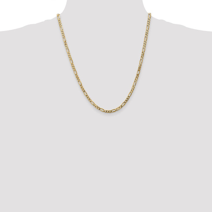 Order a Stylish 22-Inch 14K Gold 4mm Flat Figaro Chain with Lobster Clasp-4