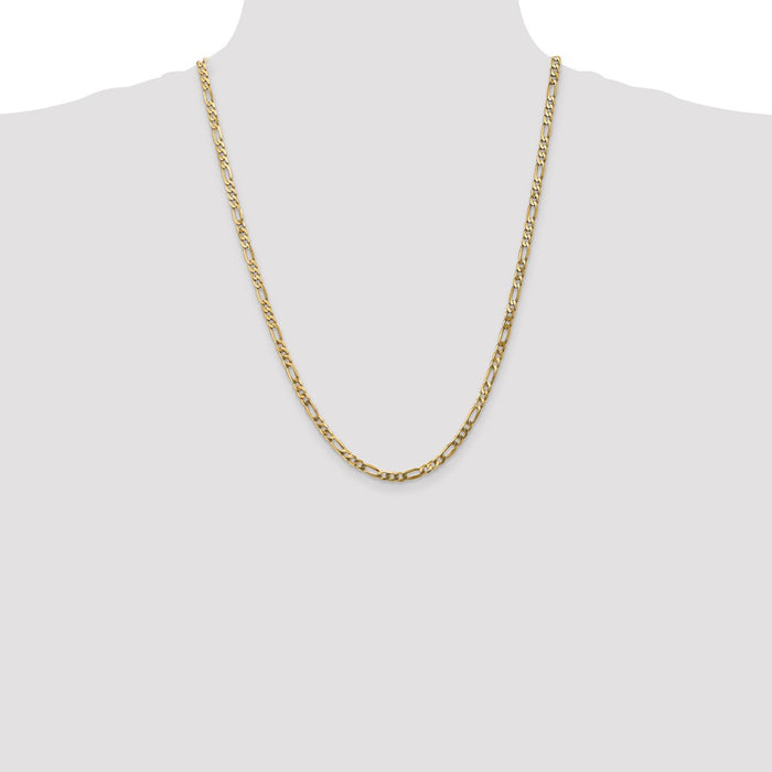 Shop 14K Gold 24-Inch Flat Figaro Chain - Stylish 4mm Design, Great Value!-4