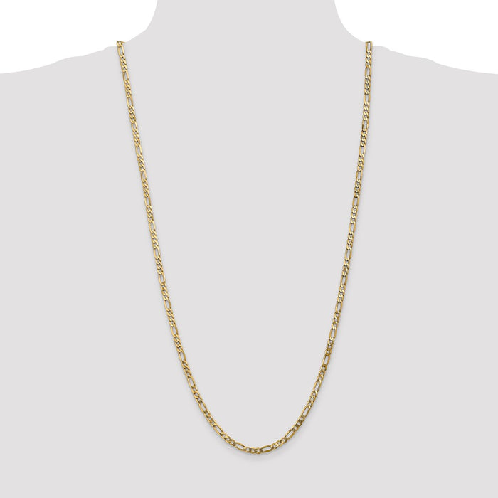 Shop Stylish 14K Gold 30-Inch Flat Figaro Chain - Affordable Luxury Design-4
