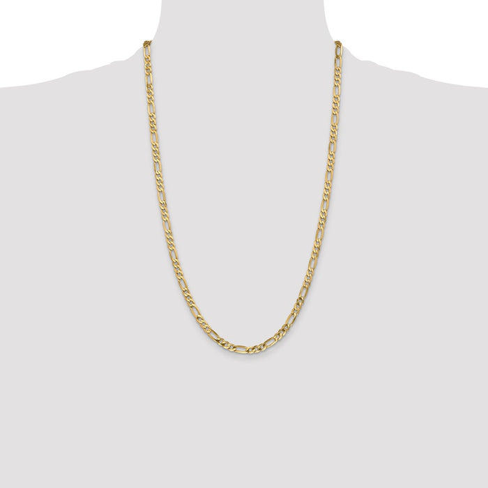 Shop 14K Gold 26-Inch Flat Figaro Chain - Stylish 4.75mm Design-4