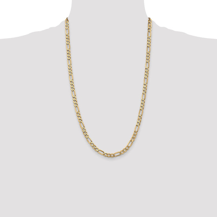 Shop Exclusive 14K Gold 26-Inch Flat Figaro Chain - 5.25mm Stylish Design-4