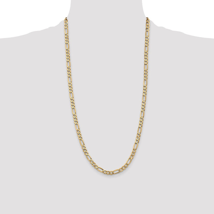 Shop Exclusive 14K Gold 28-Inch Flat Figaro Chain, 5.25mm - Stylish Value!-4