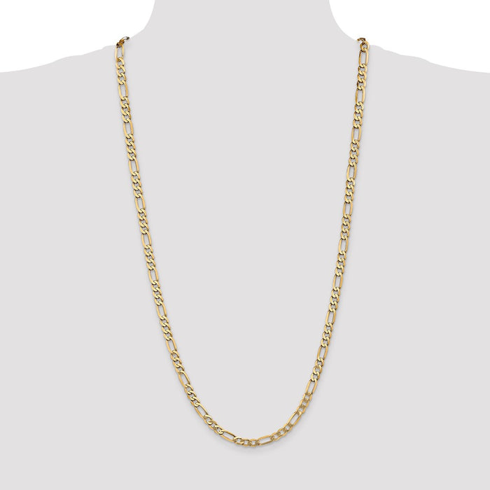 Buy Stylish 30-Inch 14K Gold Flat Figaro Chain - 5.25mm, Lobster Clasp-4