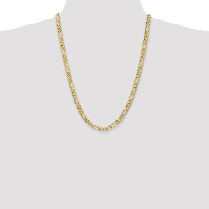 Shop Exclusive 14K Gold 24-Inch Flat Figaro Chain, 6.25mm Stylish Design-4