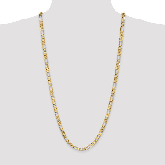 Exclusive 14K Gold 30-Inch Flat Figaro Chain - 6.25mm, Stylish Value!-4