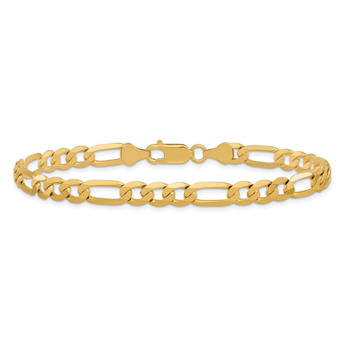 Buy Exclusive 14K Gold 9-Inch Flat Figaro Chain | Stylish 6.25mm Links-2