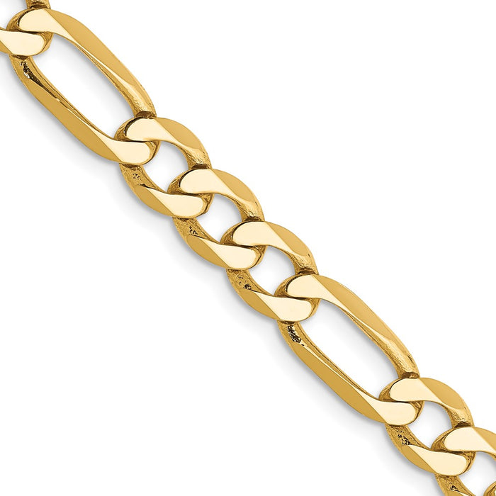 Buy Luxury 14K Gold Flat Figaro Chain - 18" Long, 6.25mm Stylish Design-1