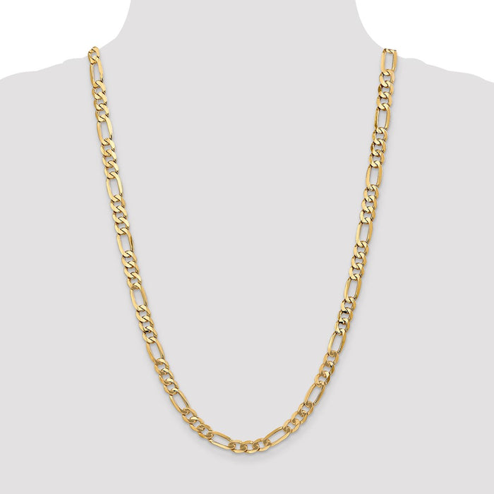 Shop 14K Gold 26-Inch 7mm Flat Figaro Chain - Stylish & Affordable Luxury-4