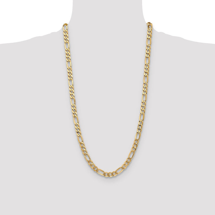 Buy 14K Gold Flat Figaro Chain 28-Inch 7mm | Stylish Luxury Jewelry-4