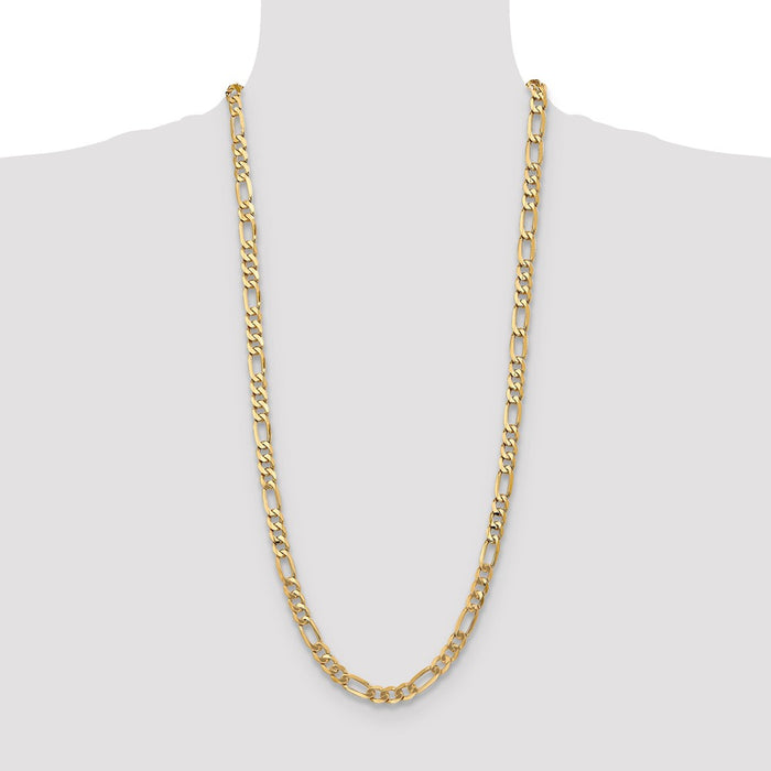 Shop Exclusive 30-Inch 7mm 14K Gold Flat Figaro Chain - Stylish & Affordable!-4