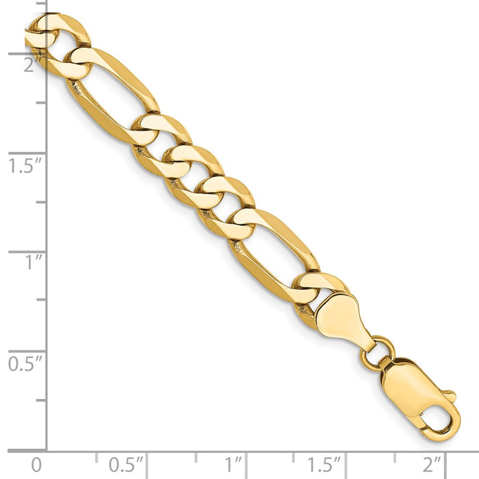 Buy Exclusive 14K Gold 9-Inch 7mm Flat Figaro Chain - Stylish & Affordable-2