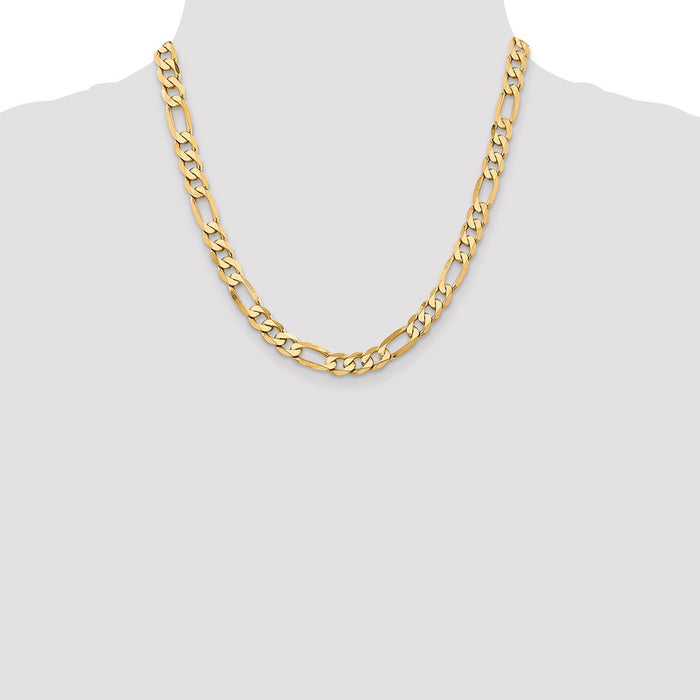 Shop Stylish 14K Gold 20-Inch Flat Figaro Chain - 7.5mm, Lobster Clasp-4