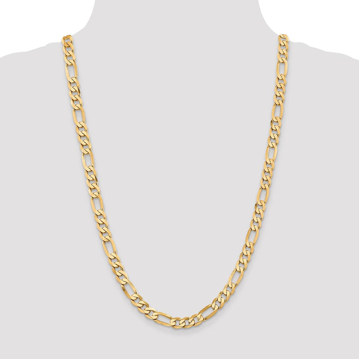 Shop Exclusive 14K Gold 26-Inch Flat Figaro Chain - 7.5mm Stylish Design!-4