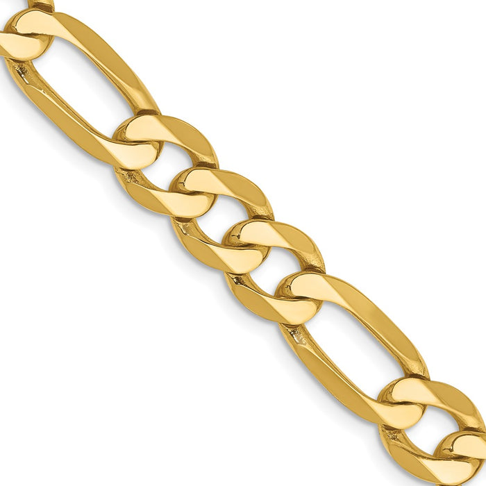 Shop Stylish 14K Gold 20-Inch Flat Figaro Chain - 7.5mm, Lobster Clasp-1