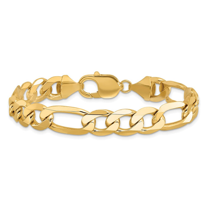 Buy Stylish 14K Gold 9-Inch Flat Figaro Chain - 10mm with Lobster Clasp-3