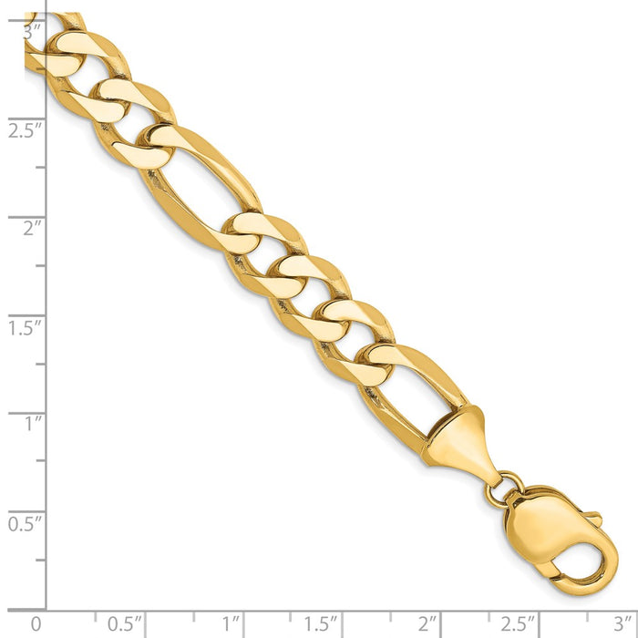 Buy Stylish 14K Gold 9-Inch Flat Figaro Chain - 10mm with Lobster Clasp-2