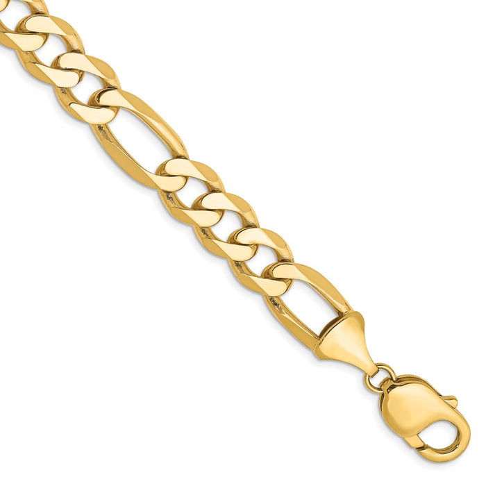 Buy Stylish 14K Gold 9-Inch Flat Figaro Chain - 10mm with Lobster Clasp-1