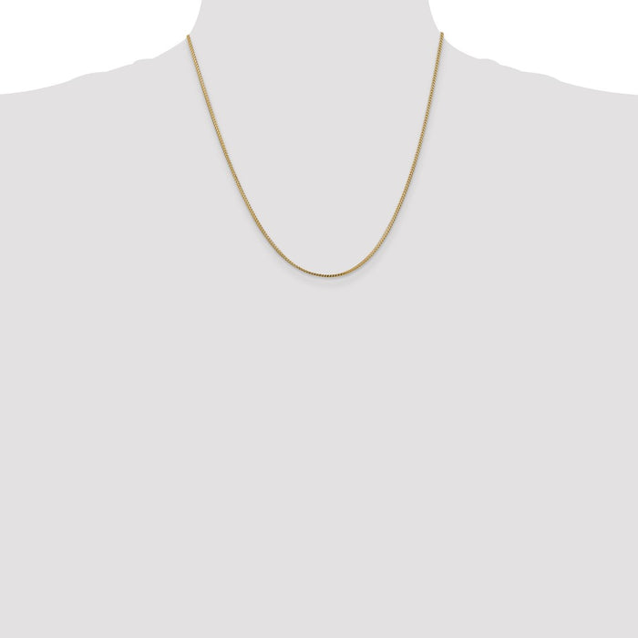 High-Quality 14K Gold 20-Inch Franco Chain - Stylish 1mm Design, Lobster Clasp-4