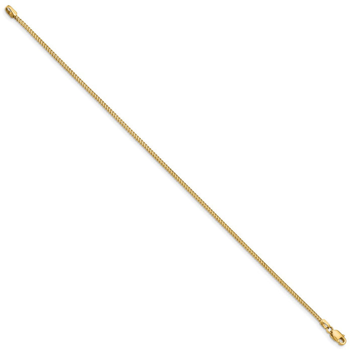 High-Quality 14K Gold 8-Inch Franco Bracelet - Stylish Value at 1mm-2