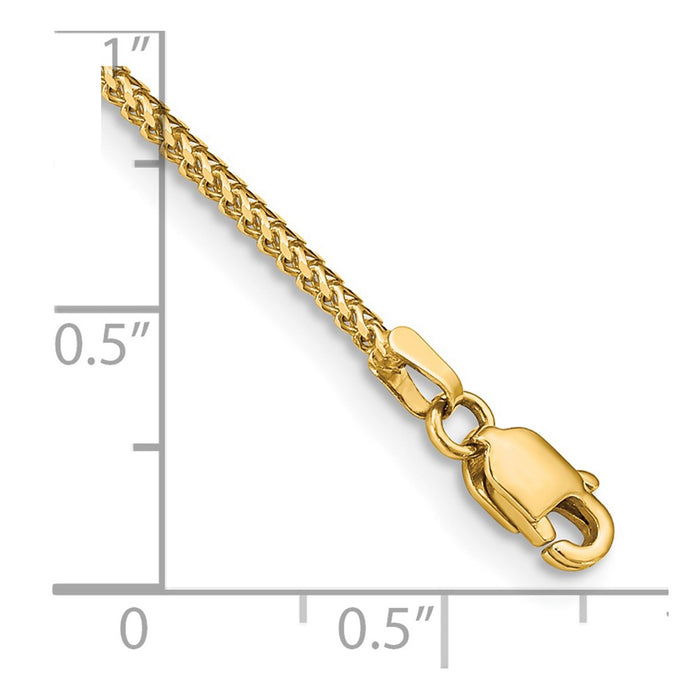 Exclusive 14K Gold 7-Inch Franco Chain Bracelet - Stylish 1mm Design, Affordable Price!-3