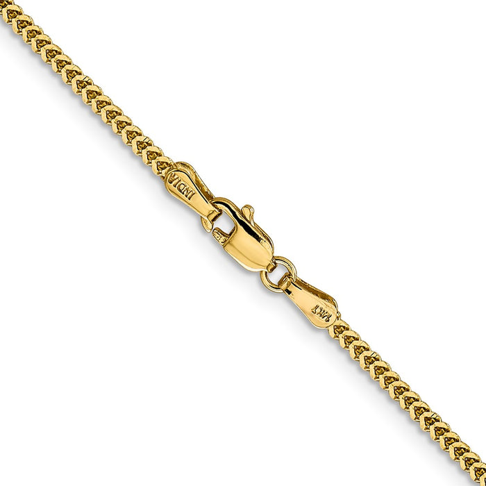 Shop 14K Gold 16-Inch Franco Chain - Stylish 1.4mm Lobster Clasp, Luxury Value-3