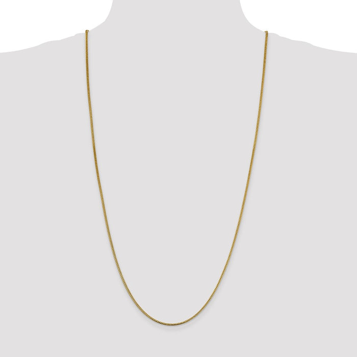 High-Quality 14K Gold 30-Inch Franco Chain - Stylish 1.4mm Lobster Clasp-4