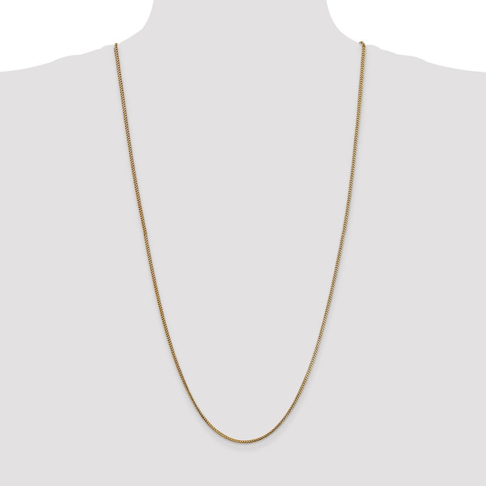 High-Quality 30-Inch 1.5mm Franco Chain in 14K Gold - Stylish & Affordable!-4