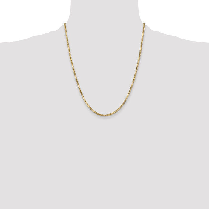 Buy Stylish 14K Gold Franco Chain - 22-Inch, 2mm, Luxury Lobster Clasp-4
