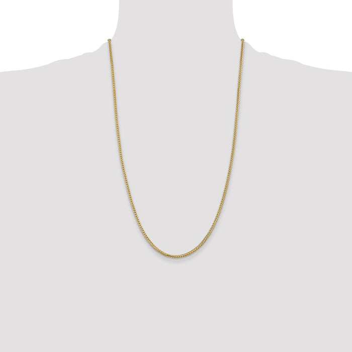 Shop Stylish 14K Gold Franco Chain - 26-Inch, 2mm, Affordable Luxury Jewelry-4