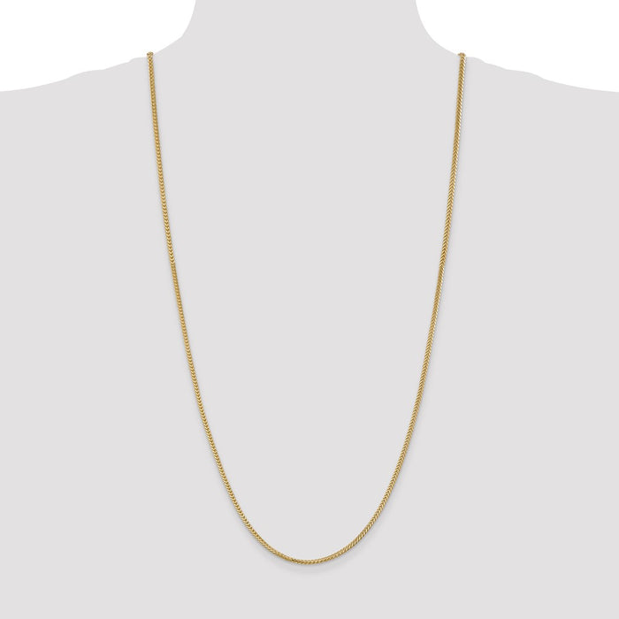 Buy 14K Gold 30-Inch 2mm Franco Chain - Stylish Luxury with Lobster Clasp-4