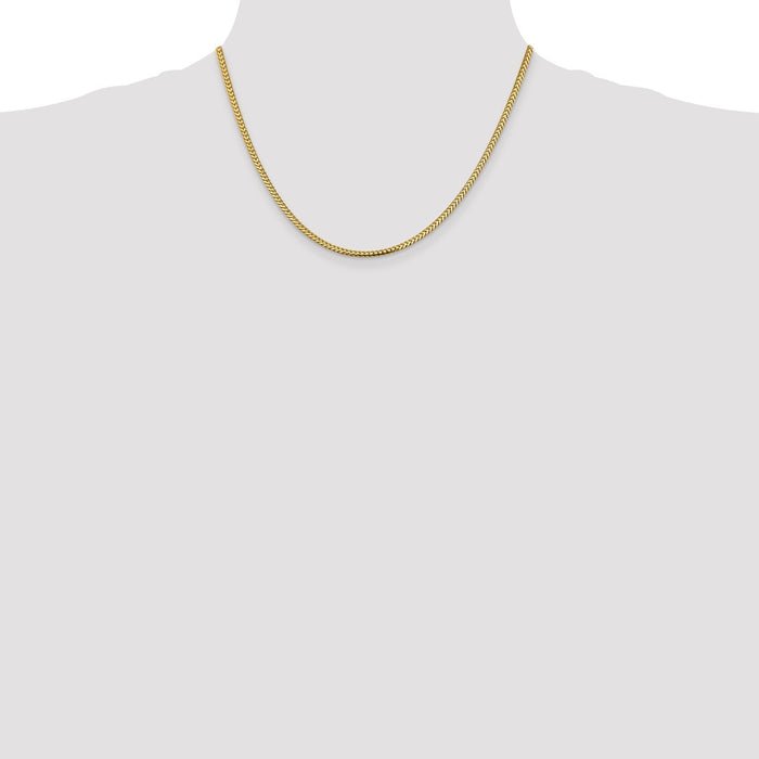 Exclusive 14K Gold 18-Inch Franco Chain - Stylish 2.3mm Design, Affordable Luxury-4